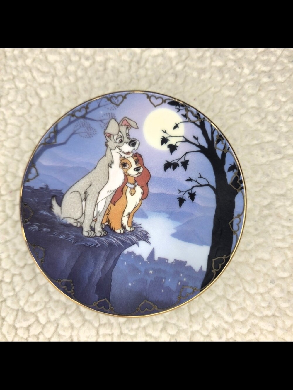 Disney Lady and the Tramp Mini Collectors Plate From The Bradford Exchange